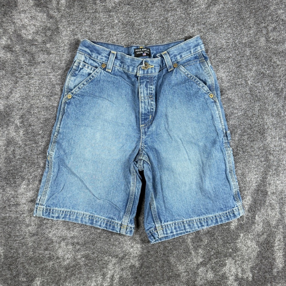 Polo Jeans Co Ralph Lauren Mens Denim Carpenter Shorts Blue Wash 24x8